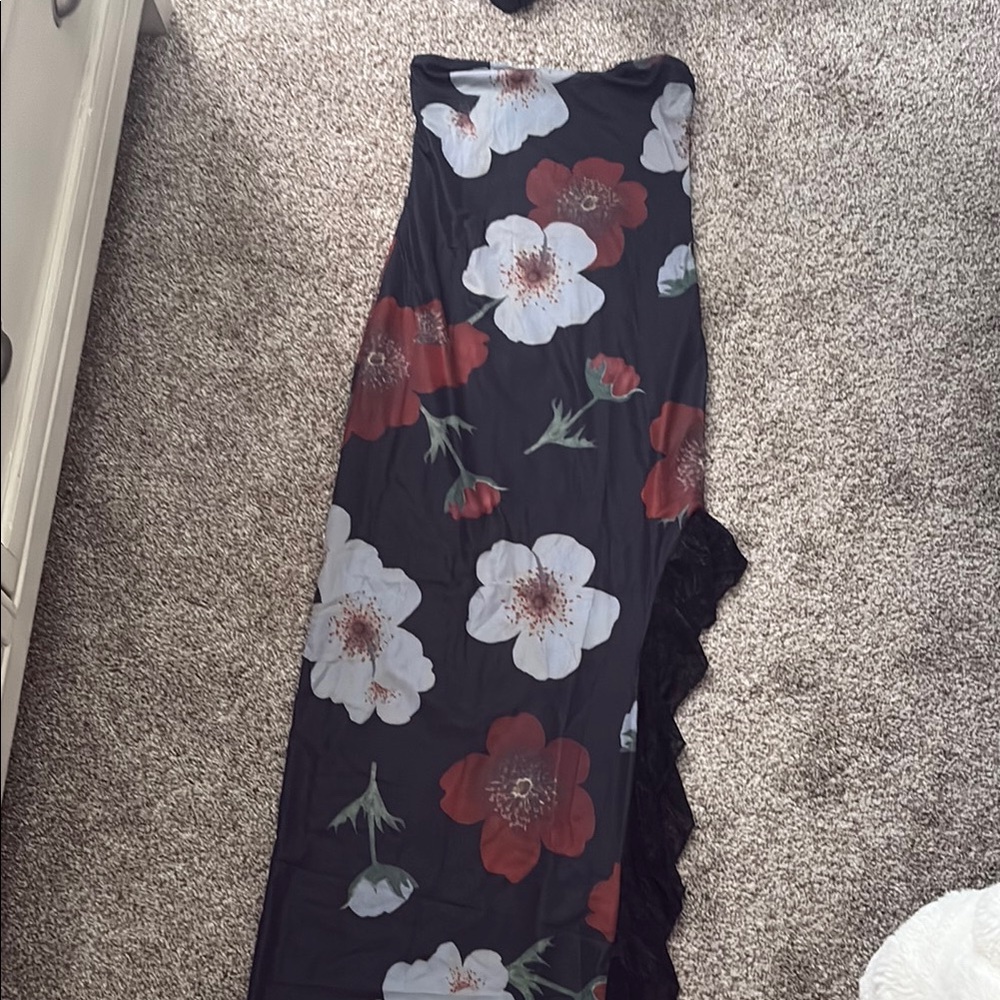 Floral Strapless Maxi Dress